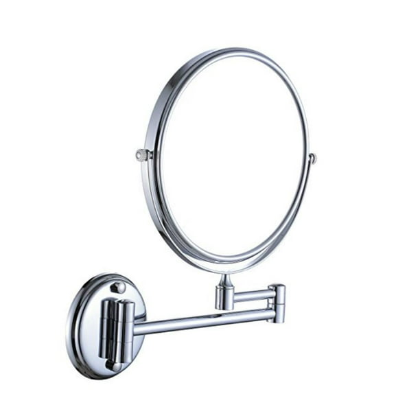 Espejo de maquillaje montado en la pared, espejo de aumento de doble cara  1x/10x, espejo de tocador de 8 pulgadas, espejo de pared de brazo  extensible
