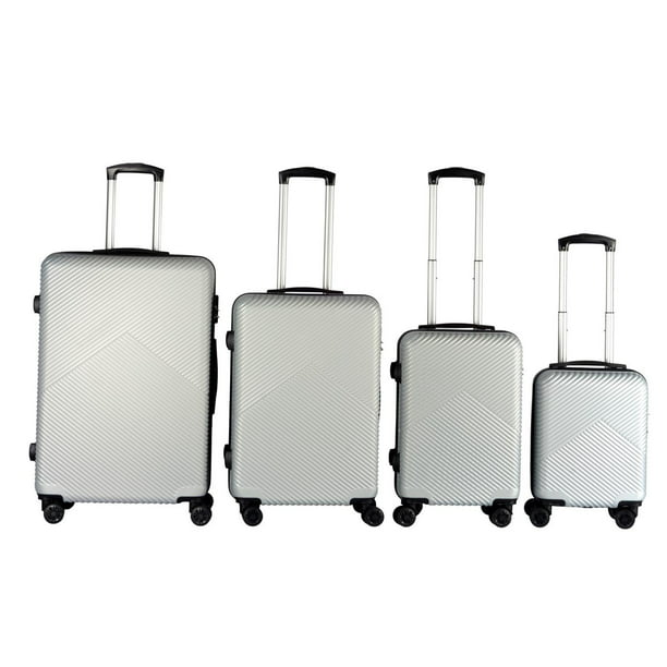 Set 3 Maletas de Viaje, Texturizadas, G (25 kg), M (20 kg), Carry On (10  kg), Varios colores gris Travel Elite 