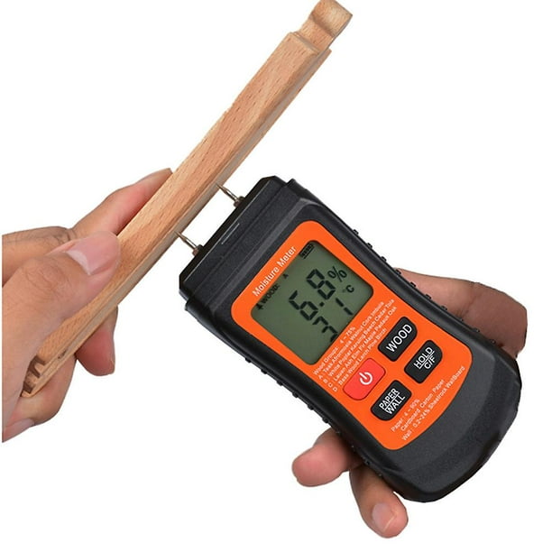 Medidor de humedad de madera digital de dos pines Probador de humedad de  papel Higrómetro de pared Detector de humedad de madera-- Sincero  Electrónica