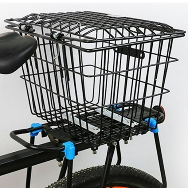 Cesta trasera para bicicleta de malla de alambre de metal, cesta trasera  impermeable para bicicleta, cesta para marco de bicicleta para bicicleta de