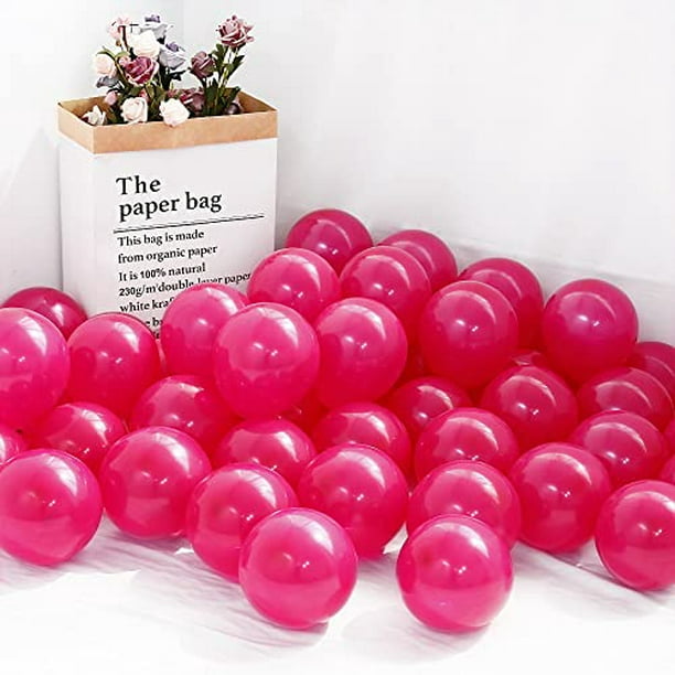 Kit de arco de guirnalda de globos rosados, 132 globos rosa magenta con  forma de corazón para temática de princesa, suministros de fiesta de