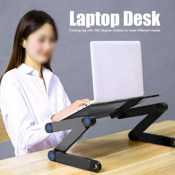 Mesa De Ordenador Escritorio Para Cama Laptop Portatil Plegable Negro