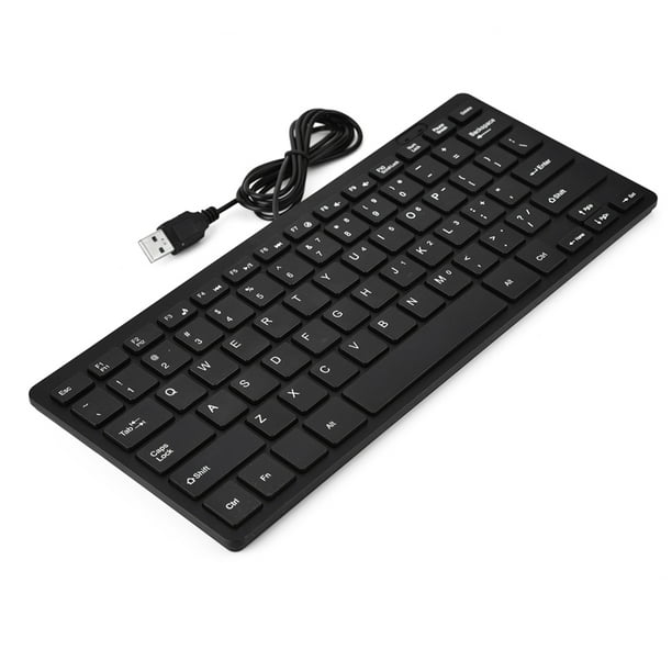 EBTOOLS Mini teclado con cable, pequeño teclado USB ultrafino de 78 teclas,  con teclas de tijera, Plug and Play, teclado para computadora portátil de