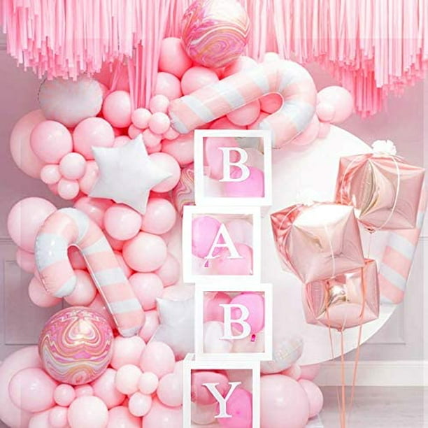 Cajas De Bebé Con Letras Para Baby Shower, 4 Cajas De Globo Transparente  Con Letras Para Revelación De Género, Decoraciones De Cumpleaños, Boda, Baby  Shower, Moda de Mujer