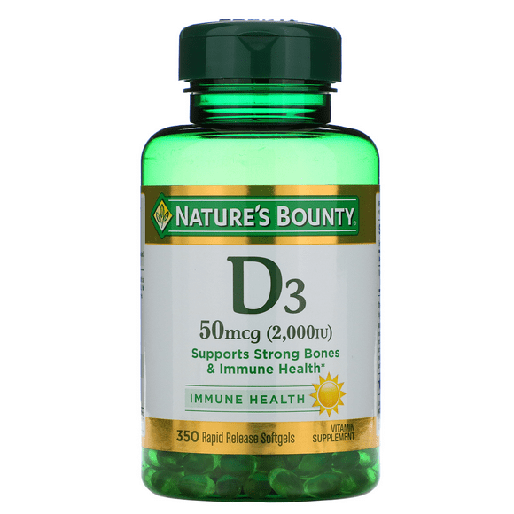 nature bounty vitamina d3 2000iu 350 cápsulas nature bounty 2000iu