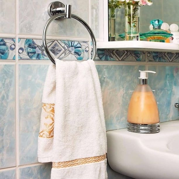 Toallero rectangular de acero inoxidable contemporáneo, toallero de mano,  toallero de mano, accesorios de baño, moderno colgador de toallas de mano