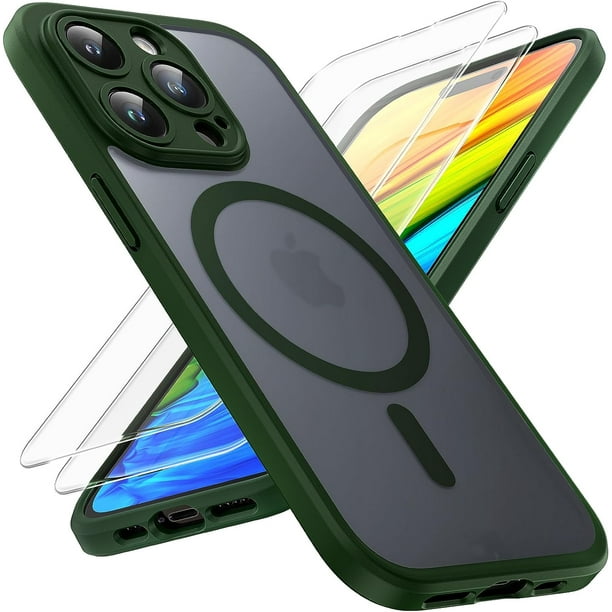TOCOL Funda magnética 3 en 1 para iPhone 15 Pro Max, mejorada [protección  completa de la cámara] con 2 protectores de pantalla, [compatible con  MagSafe] [protección contra caídas de 15 pies] funda tra