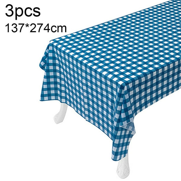 Trimming Shop Mantel desechable de 54 x 108 pulgadas, mantel de plástico  impermeable ya prueba de derrames, protector para picnic, cumpleaños