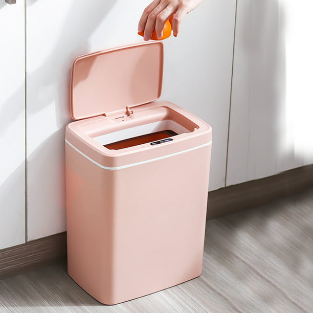 Papelera Cocina Eléctrico Molde de Cocina Cubo de basura con sensor  inteligente Cubo de basura automático Cubo de basura con carga USB (rosa)