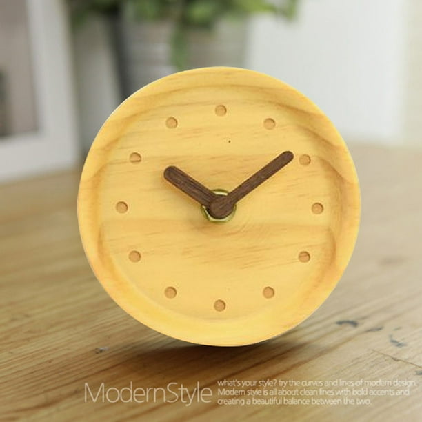 Reloj despertador creativo de madera maciza Aguja de madera de moda Reloj  de mesa pequeño silencioso Reloj de registro Zhivalor BST3006293-2