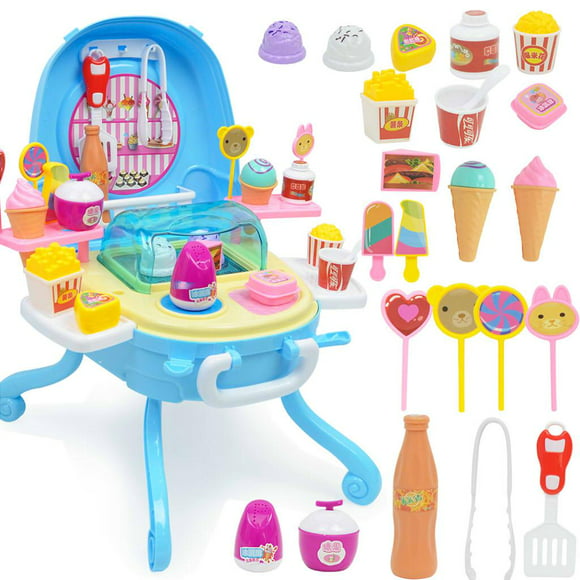 estuche para s juego de simulación de comida postre y carrito de dulces juguete con música e iluminación juguetes para niñas   n baoblaze juguete de juego de rol de cocina