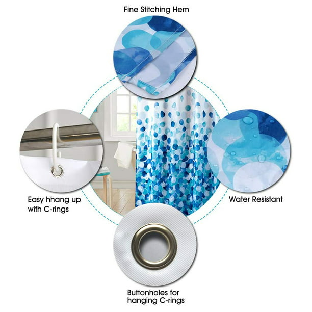 Cortina de ducha Cortina de ducha impermeable antimoho hecha de tela de  poliéster. Cortina de bañera lavable con 12 anillas para cortina de ducha  Adepaton 2034904-1