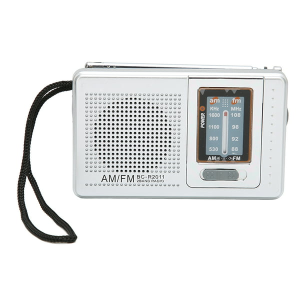 Radio gris plateado, radio portátil de bolsillo Radio pequeña AM