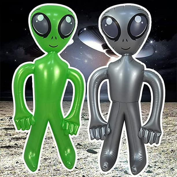 2 uds globos alienígenas verde inflable Alien Jumbo Alien inflar juguete  para decoraciones de fiesta, cumpleaños, Halloween, fiesta temática  alienígena TUNC Sencillez