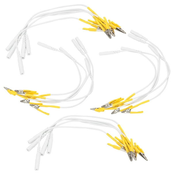 20 piezas/bolsa de cables de electrodo con clip, cable de máquina de  fisioterapia de unidad TENS para accesorios de máquina de fisioterapia  (rojo)