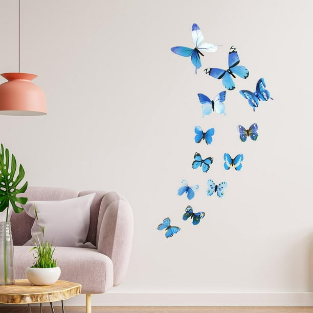 80 PCS Mariposas decorativas decoracion de habitaciones brillar en  oscuridad 3D