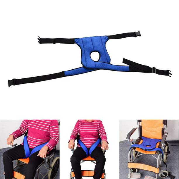 Cinturon de sujeccion para silla de ruedas con banda entre las piernas