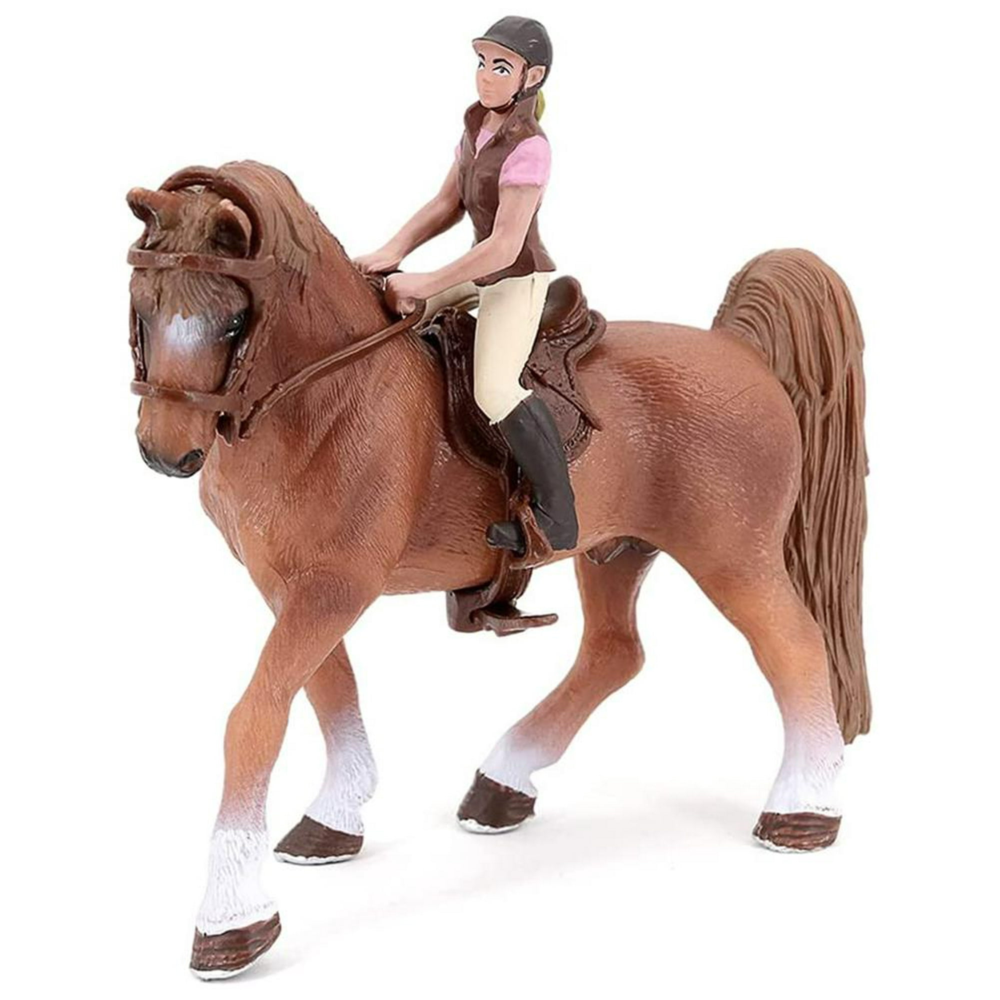 Modelo de caballo de plástico sólido Juguete grande Wild Farm Simulación  Juguetes Modelo [marrón oscuro]