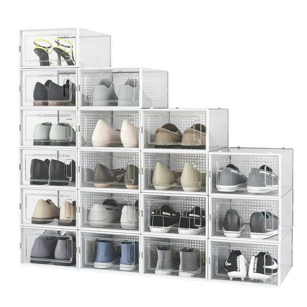 Yescom Shoe Storage Box Sneaker Case Stackable Container Organizer
