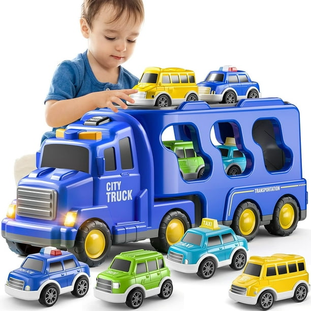 TEMI Truck Toys para niños de 3 4 5 6 7 años - Paquete de 5