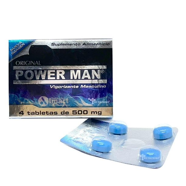 Power Man 12 Tabletas De 500 Mg Pastilla Azul Para Hombres