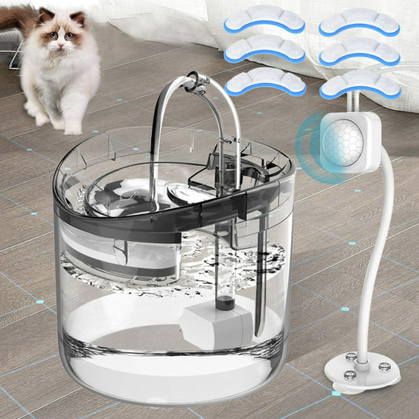 Fuente de agua para gatos, fuente de agua para mascotas de 84 oz/2.5 L para  gatos en el interior, dispensador de agua para perros, tanque de agua