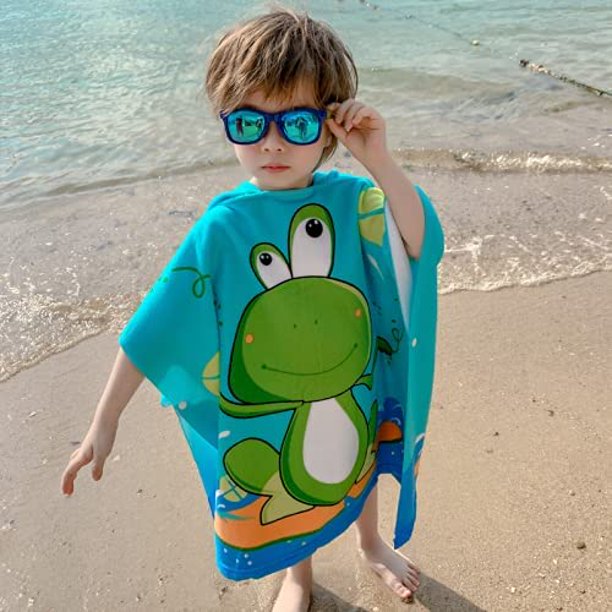 Poncho capa de baño toalla para bebes y niños en playa y piscina