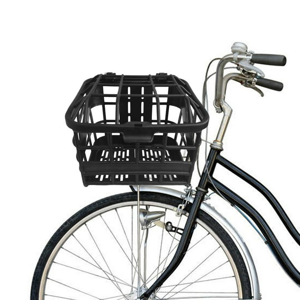 Cesta delantera para bicicleta con tapa, cesta de almacenamiento trasera  para bicicleta, manillar, cesta de bicicleta, canasta de alambre de metal