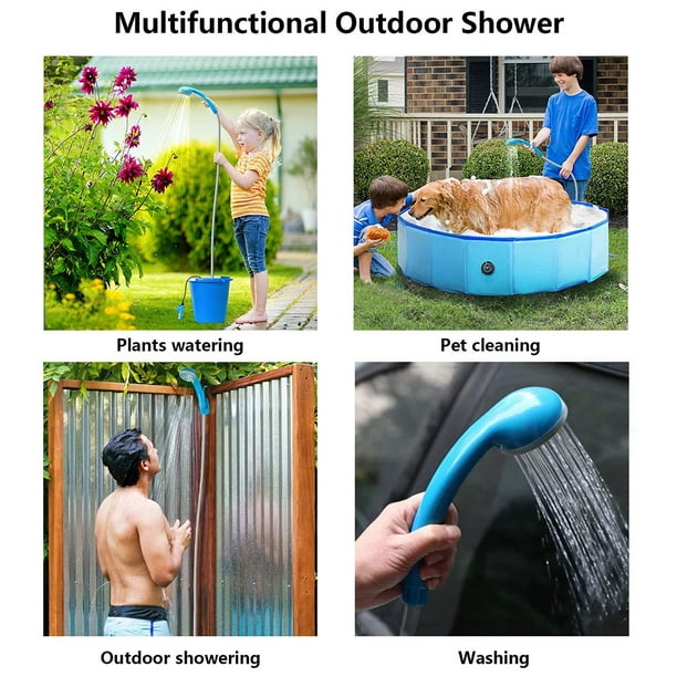 Cabezal de ducha portatil exterior camping recargable de ducha suave y –