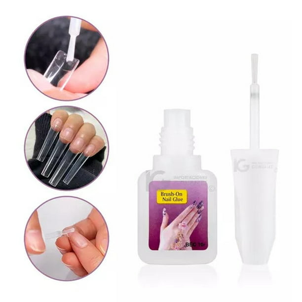 Pegamento Adhesivo Para Uñas Nail Tips Transparente Postizas