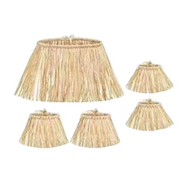 5 uds. De de hierba, s Luau, disfraz elástico ajustable, decoraciones para  fiestas Luau papel Yuyangstore falda hawaiana