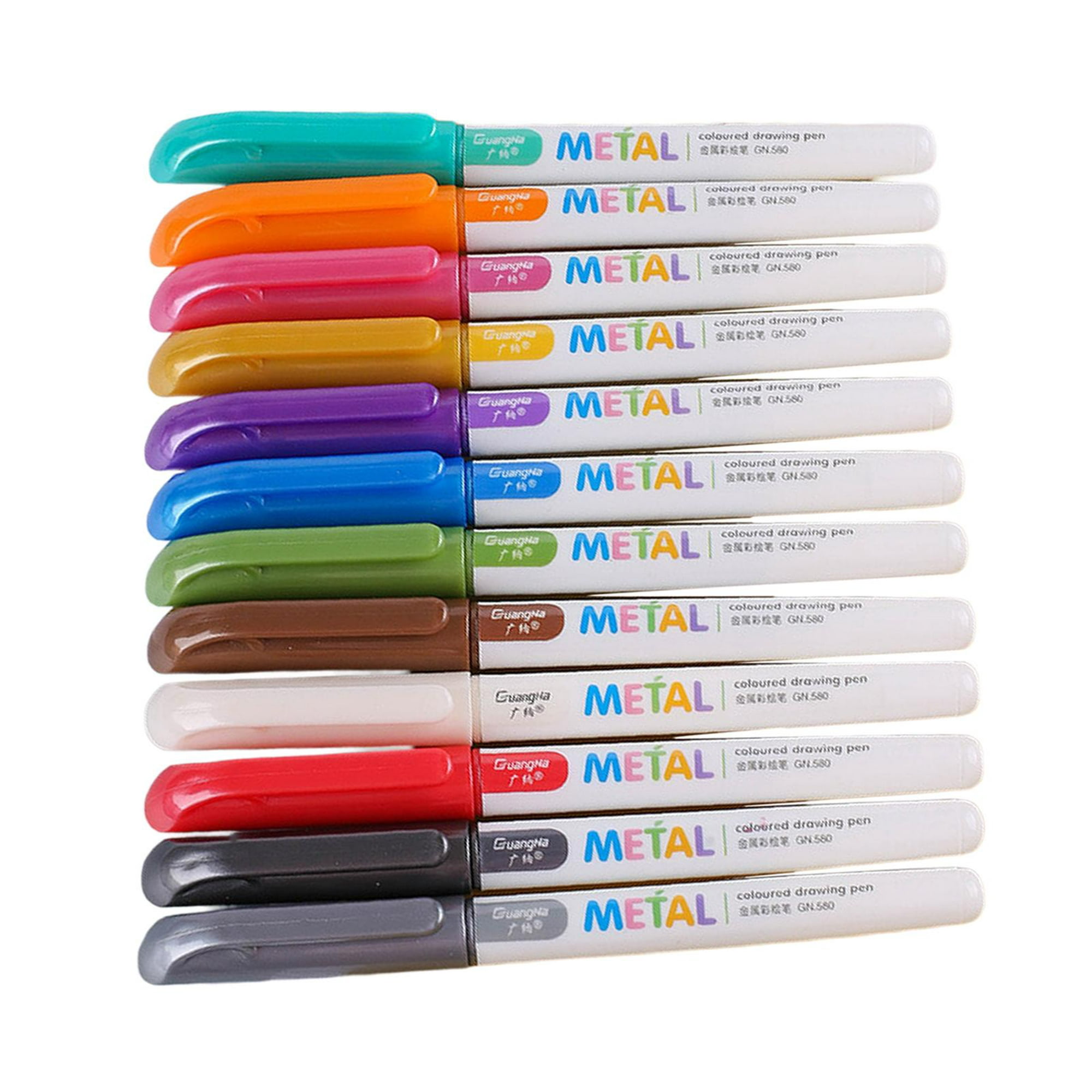 Rotuladores metálicos, 8/12/20 colores 3mm bolígrafos de pintura resistente  al agua para manualidade Sunnimix Rotuladores permanentes metálicos