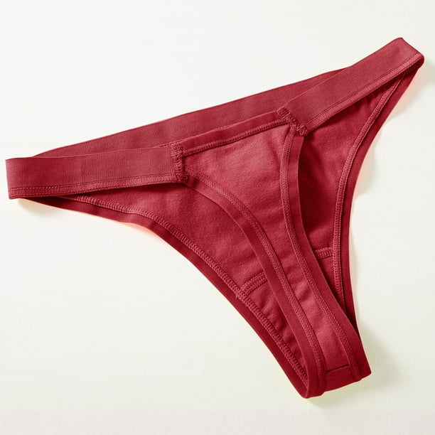 Gibobby Calzones para mujer sexy Ropa interior sexy de cintura para mujer,  bragas de color sólido, ropa interior de encaje, bragas para mujer(Rojo,XL)
