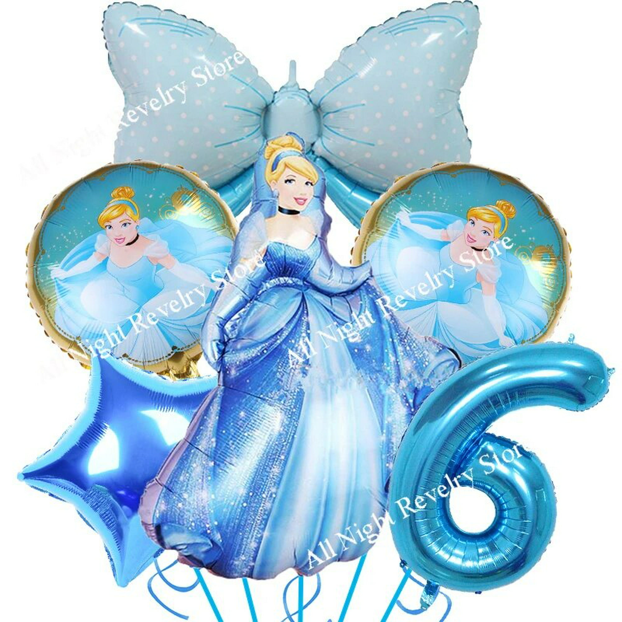  CINDERELLA - Globos de cumpleaños brillantes de Disney para  decoración de fiestas y princesas : Juguetes y Juegos