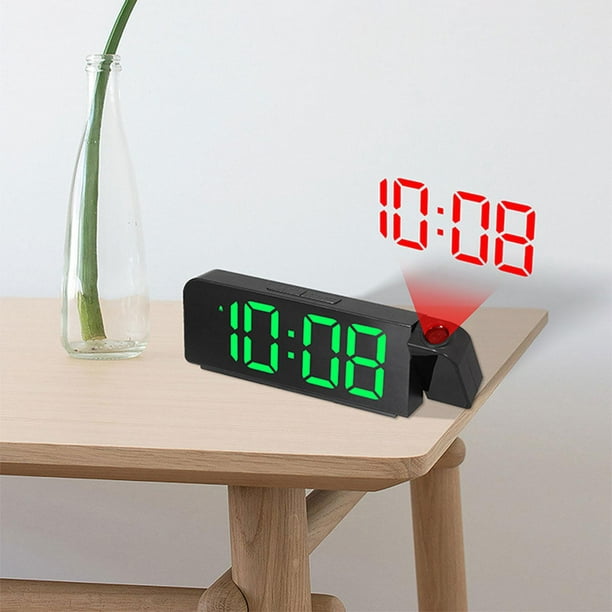 Reloj LED, relojes de escritorio digitales Temporizador multifuncional de  rotación silenciosa para estudiantes mayores Restaurante , negra BLESIY  Despertador de proyección