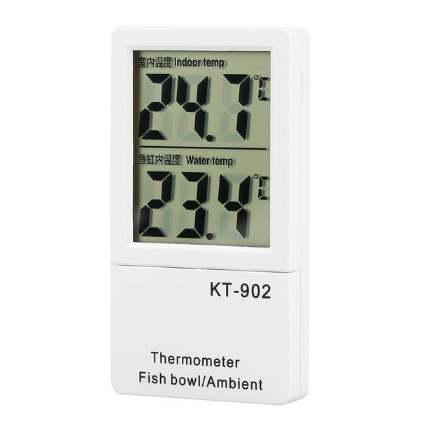 Termómetro digital LCD para interior y acuario, termómetro con pantalla de  temperatura dual Ticfox