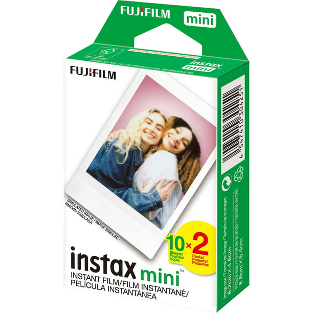 Fujifilm INSTAX Mini - Película instantánea (2 unidades, 20 hojas, color  blanco) para cámaras Fujifilm Instax Mini 8 y Mini 9 + calcomanías de marco  y