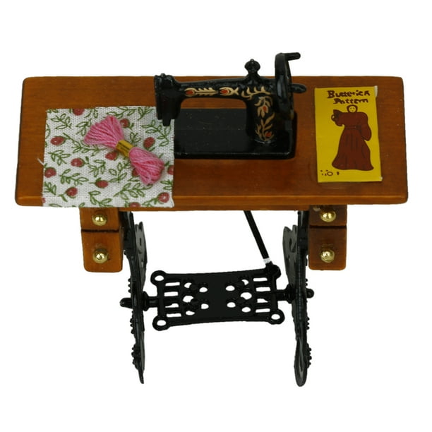 Máquina de coser para casa de muñecas, decoración de miniture, accesorios  de mecánico vintage, decoración para el hogar, muebles mini máquina de  coser