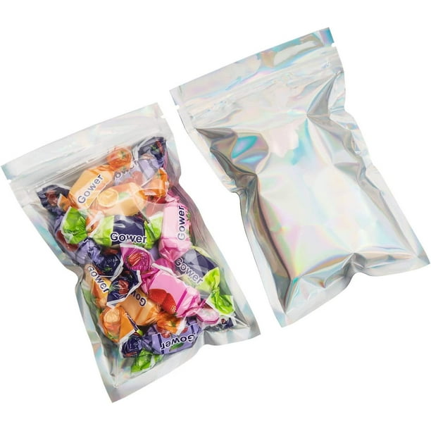 100 bolsas de plástico con cierre hermético de Mylar a prueba de olores,  bolsa de plástico