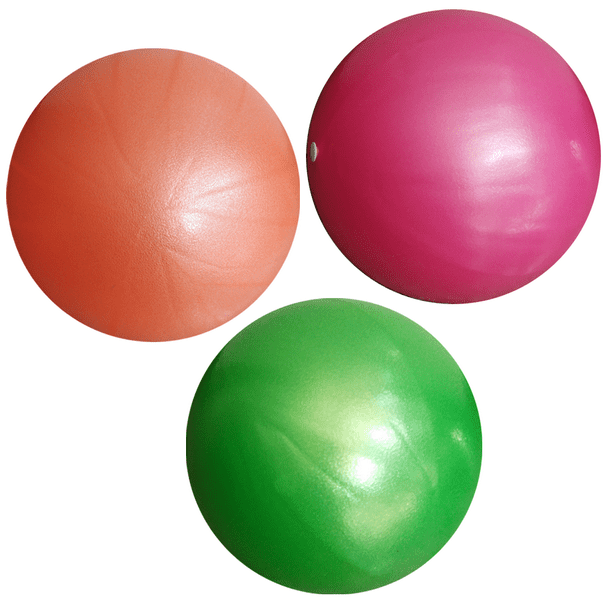 ProBody Pilates Pelota pequeña de yoga, pelota de ejercicio de 9 pulgadas  con guía de ejercicios, mini pelota de terapia suave de colores frescos