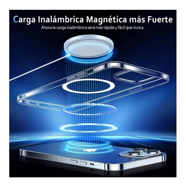 Funda para iPhone 11 de 6,1 Case Transparente Minimalista, Carga Magnética  e inalámbrica Compatible Magsafe (
