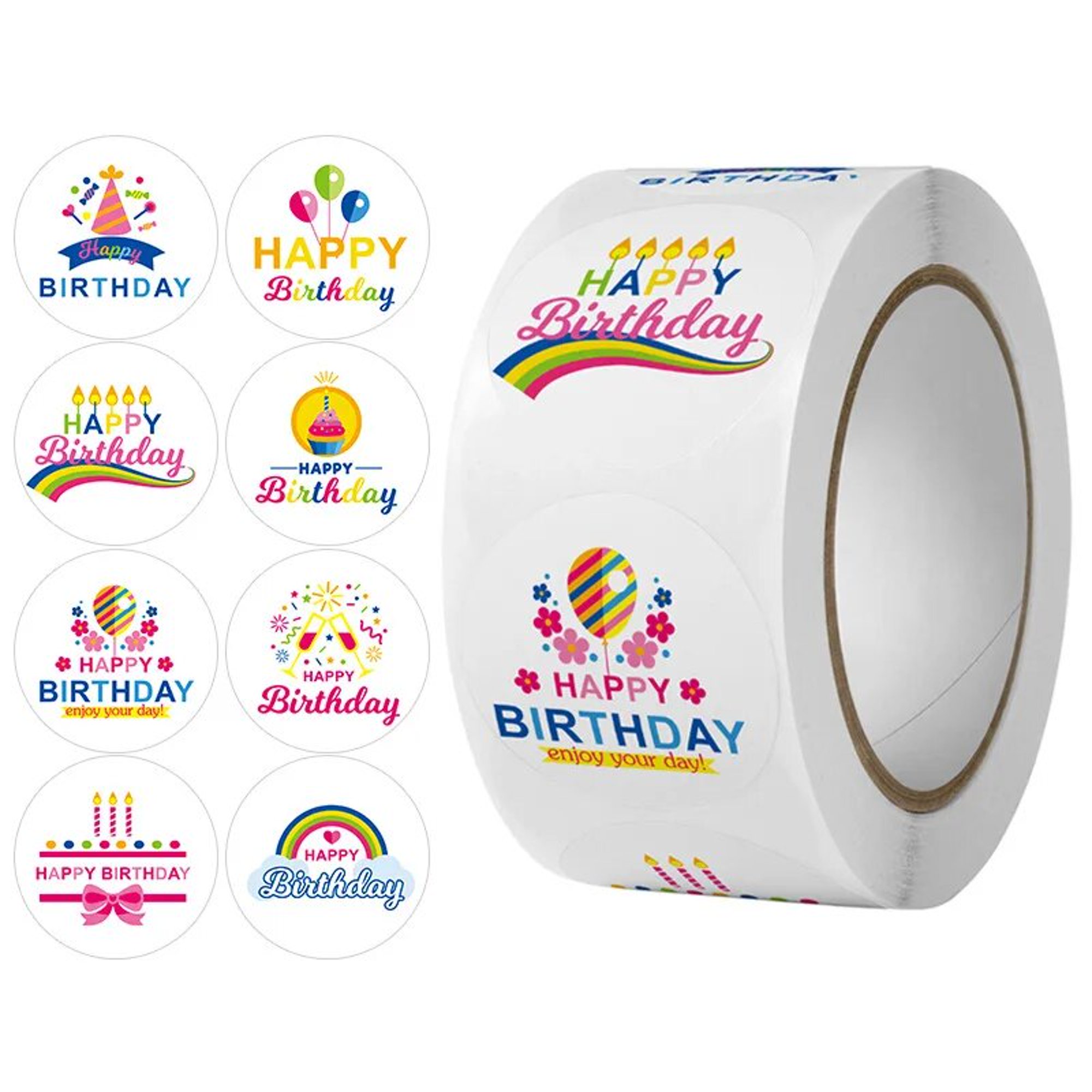 Pegatinas de feliz cumpleaños para niños, decoración de sellado