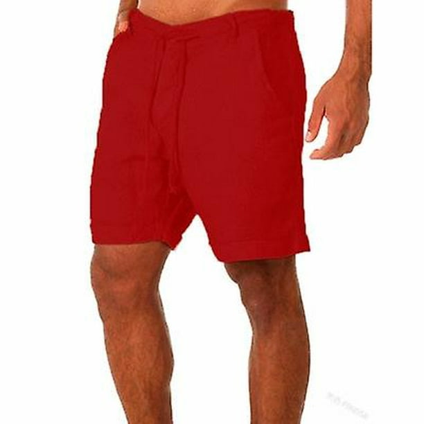Pantalones Cortos De Verano Para Hombre Ropa De Calle De Lino Y Algodón  Deportes