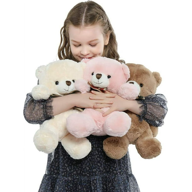 Preciosa serie de osos de peluche para niñas, juguete suave y