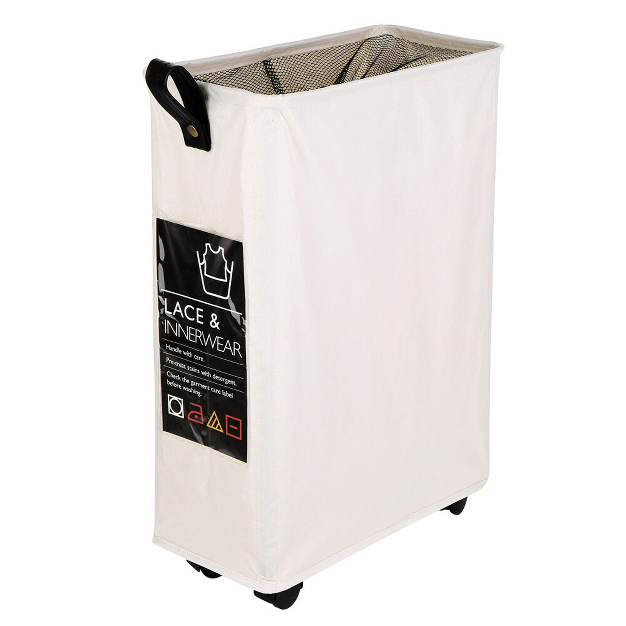 cesto para ropa sucia, delgado, 4 ruedas, incluye bolsa interior de malla,  19 x 39 x 57.5 cm comprar online barato