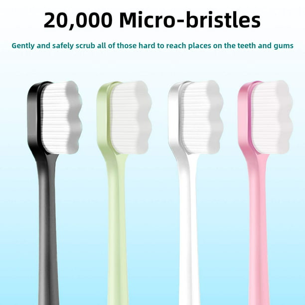 Cepillo de dientes de cerdas suaves, 4 piezas, nano, cepillo de dientes  ultra suave, cepillo de dientes manual con 20,000 cerdas para dientes