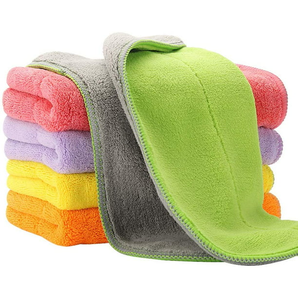 Midyb Paño de limpieza de microfibra, paquete de 48 trapos de limpieza  absorbentes, toallas de limpieza con 4 colores, trapos sin pelusa para  casa