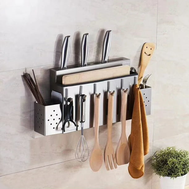 Estante para utensilios de cocina, colgador de pared para co