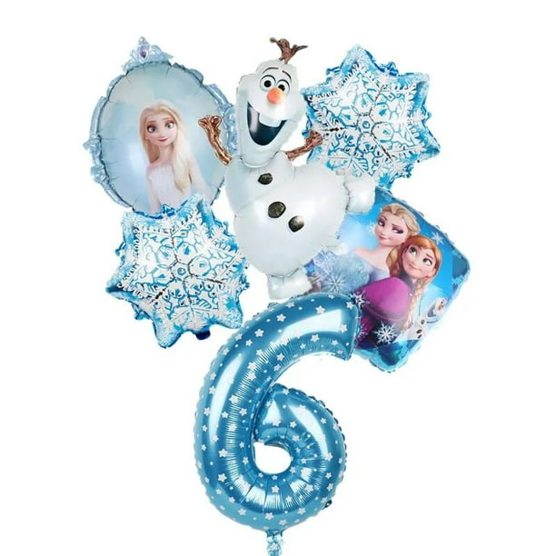 Decoración Globos Feliz Cumpleaños Frozen Elsa Olaf Número