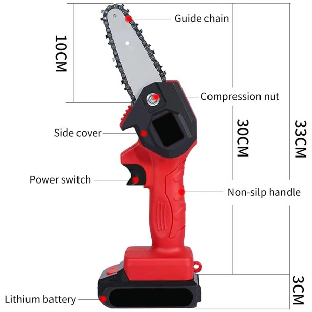 Mini motosierra de 4 pulgadas, sierra de podar portátil eléctrica  inalámbrica, 24 V, recargable